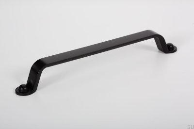 Möbelgriff lang Button 160 Metall Schwarz Matt
