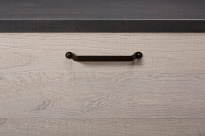 Möbelgriff lang Button 160 Metall Schwarz Matt