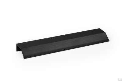 Wing 128 Aluminium Schwarz Möbelgriff mit gebürsteter Kante