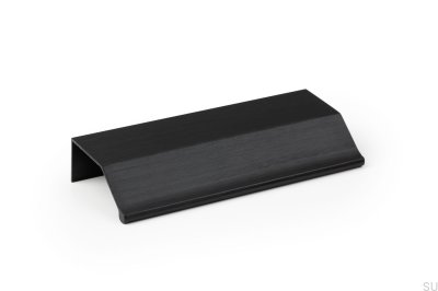 Wing 64 Aluminium Schwarz Möbelgriff mit gebürsteter Kante