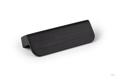 Länglicher Möbelgriff Flapp 32 Aluminium Schwarz gebürstet