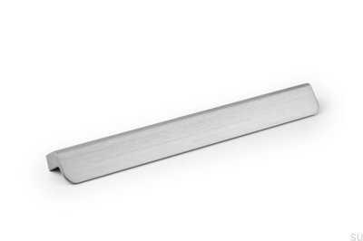 Länglicher Möbelgriff Flapp 128/160 Aluminium Silber gebürstet