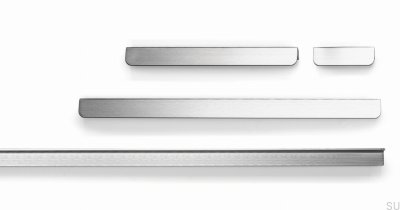 Länglicher Möbelgriff Flapp 128/160 Aluminium Silber gebürstet