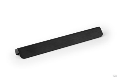 Länglicher Möbelgriff Flapp 128/160 Aluminium Schwarz gebürstet