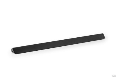 Länglicher Möbelgriff Flapp 256 Aluminium schwarz gebürstet