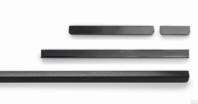 Länglicher Möbelgriff Flapp 256 Aluminium schwarz gebürstet