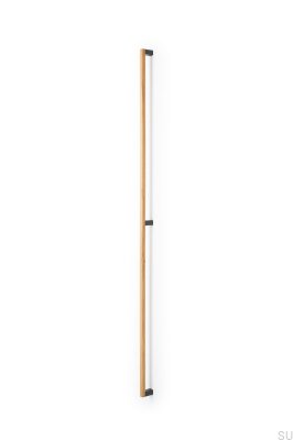 Eto 992 Länglicher Möbelgriff aus Eichenholz und grauem Aluminium