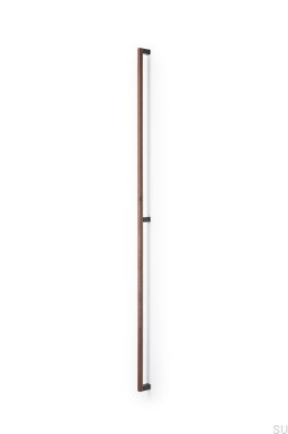 Eto 992 Länglicher Möbelgriff aus Holz Nussbaum mit grauem Aluminium