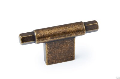 Möbelknopf T-Bar Prisma Rustic Gold