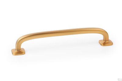 Quart Big 160 länglicher Möbelgriff, gebürstetes Gold, Cava