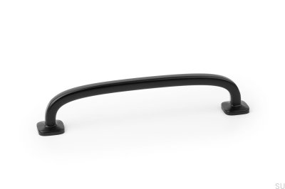 Länglicher Möbelgriff Quart Mini 128 Metall Schwarz Matt