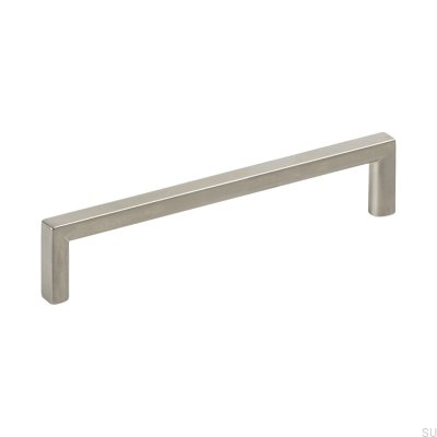 Länglicher Möbelgriff Soft 128 Gebürstetes Silber