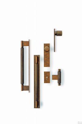 Möbelknopf mit T-Bar Unterlegscheibe Arpa Plate Aluminium Rustic Gold