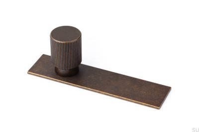 Möbelknauf mit Unterlegscheibe Arpa Plate Aluminium Rustic Gold