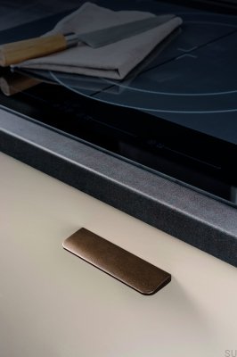 Länglicher Möbelgriff Peak 64 Aluminium Metallic Braun