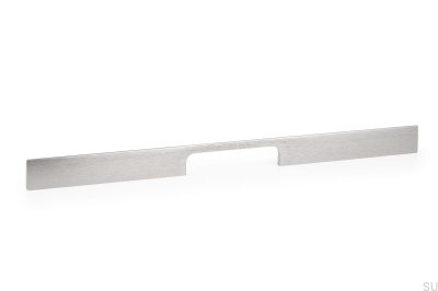 Peak 448 Aluminium, gebürstetes Silber, länglicher Möbelgriff