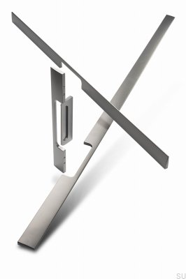 Peak 448 Aluminium, gebürstetes Silber, länglicher Möbelgriff