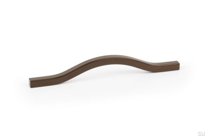 Länglicher Möbelgriff Brave 128 Aluminium Metallic Braun