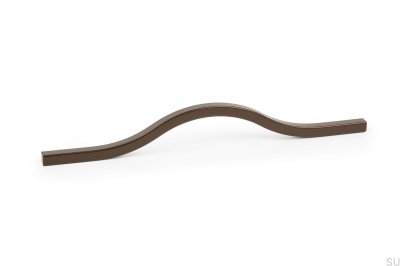 Länglicher Möbelgriff Brave 192 Aluminium Metallic Braun
