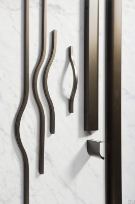 Länglicher Möbelgriff Brave 192 Aluminium Metallic Braun