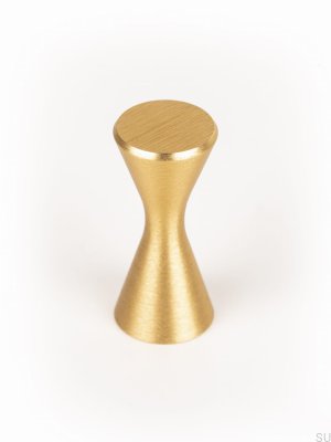 Diabolo Möbelknopf aus gebürstetem Aluminium, Gold gebürstet