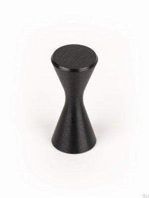 Diabolo-Möbelknopf aus Aluminium, schwarz gebürstet