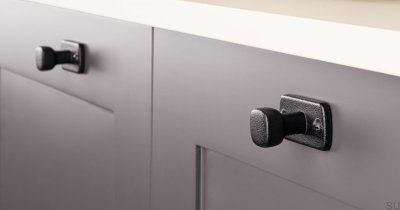 Möbelknopf mit Unterlegscheibe Firm Metal Black