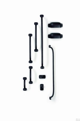 Länglicher Möbelgriff Firm 64 Metal Black