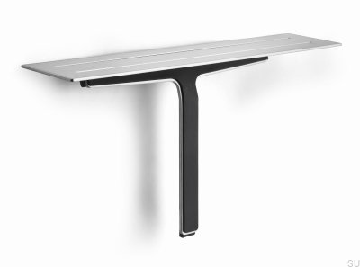 Badezimmerregal mit Wischer für Glas- und Duschkabinen 7010 Brushed Steel