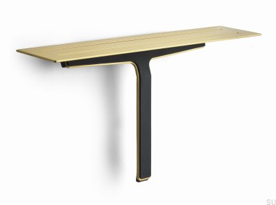 Badezimmerregal mit Abzieher für Glas- und Duschkabinen 7012 Gold PVD-Beschichtung