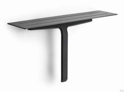 Badezimmerregal mit Wischer für Glas- und Duschkabinen 7014 Schwarze PVD-Beschichtung
