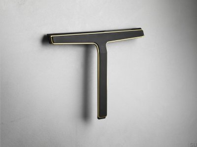 Wasserabzieher für Fenster und Duschkabinen 7032 Schwarz mit Gold