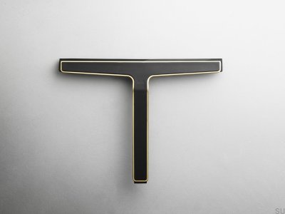 Wasserabzieher für Fenster und Duschkabinen 7032 Schwarz mit Gold