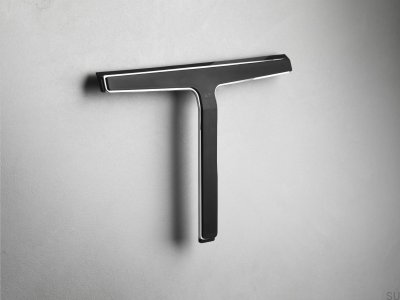 Wasserabzieher für Fenster und Duschkabinen 7031 Schwarz mit poliertem Stahl