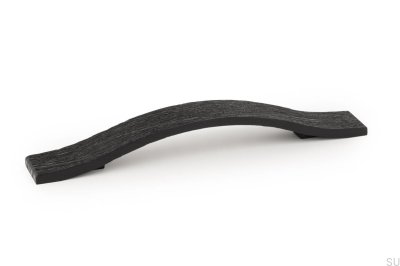 Länglicher Möbelgriff Calin 160, Holz, Schwarz, Gebürstet