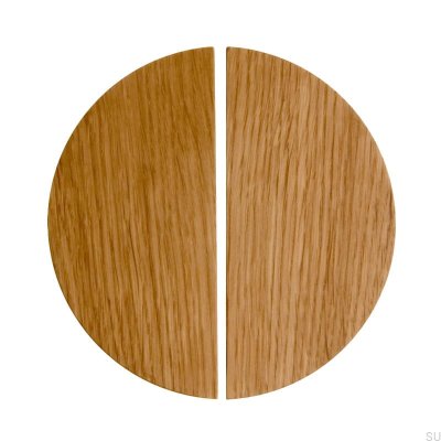 Möbelgriff Basic Halbrund 43 Holz Eiche - Öl Farblos Halbmatt 2er-Set