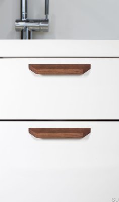 Länglicher Möbelgriff Barcco 320 Holz Nussbaum