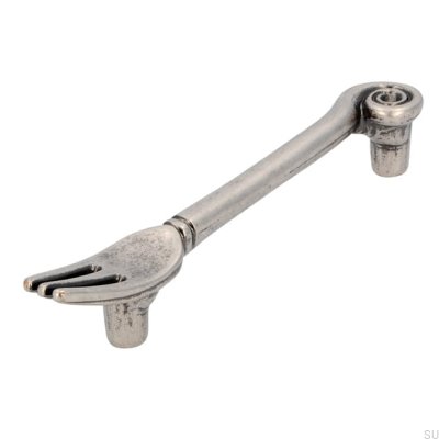 Länglicher Möbelgriff 1051 96 Gabel Antiksilber