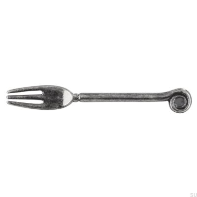Länglicher Möbelgriff 1051 64 Gabel Antiksilber