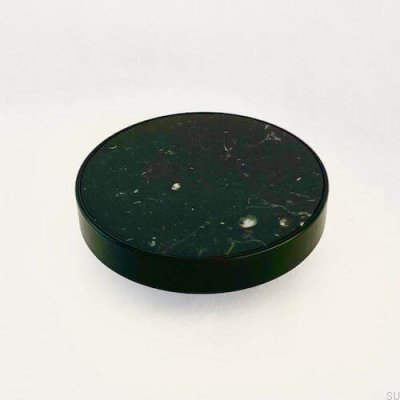 Möbelknopf Marbelo XL, schwarzer Stahl, schwarzer Marmor