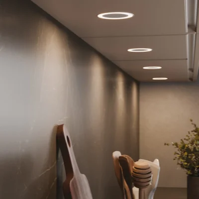 LED-Strahler mit Abdeckung Holl D-M Gebürsteter Stahl