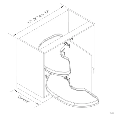 Cornerstone Maxx Eckkarussell 1000 mm rechts Weiß/Chrom