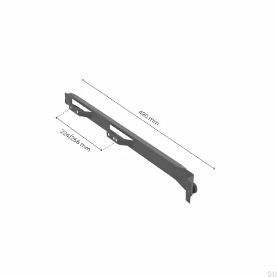 Kugelmöbelschiene 500/19 Links 224/256 mm Dunkelgrau