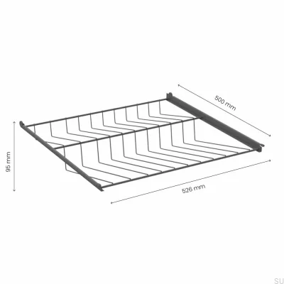 Schuhregal 600 mm Dunkelgrau