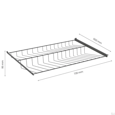 Schuhregal 800 mm Dunkelgrau