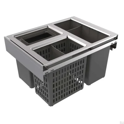 System von Abfalltrennbehältern Hide 600 Eco Silver