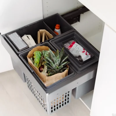 Select Side 600 Eco Abfallbehältersystem Dunkelgrau
