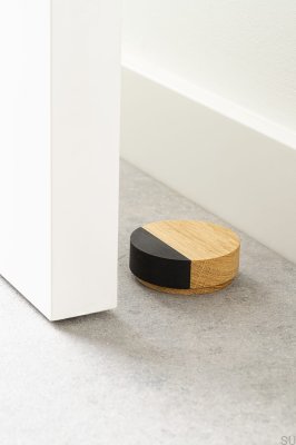 Fußtürstopper, Bodenklopfer, Holz, Eiche