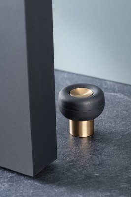 Foot Buggy Boden-Türstopper, Aluminium, goldfarben, Cava gebürstet