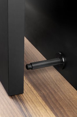 Fuß Wandtürstopper Arpa Aluminium Schwarz gebürstet